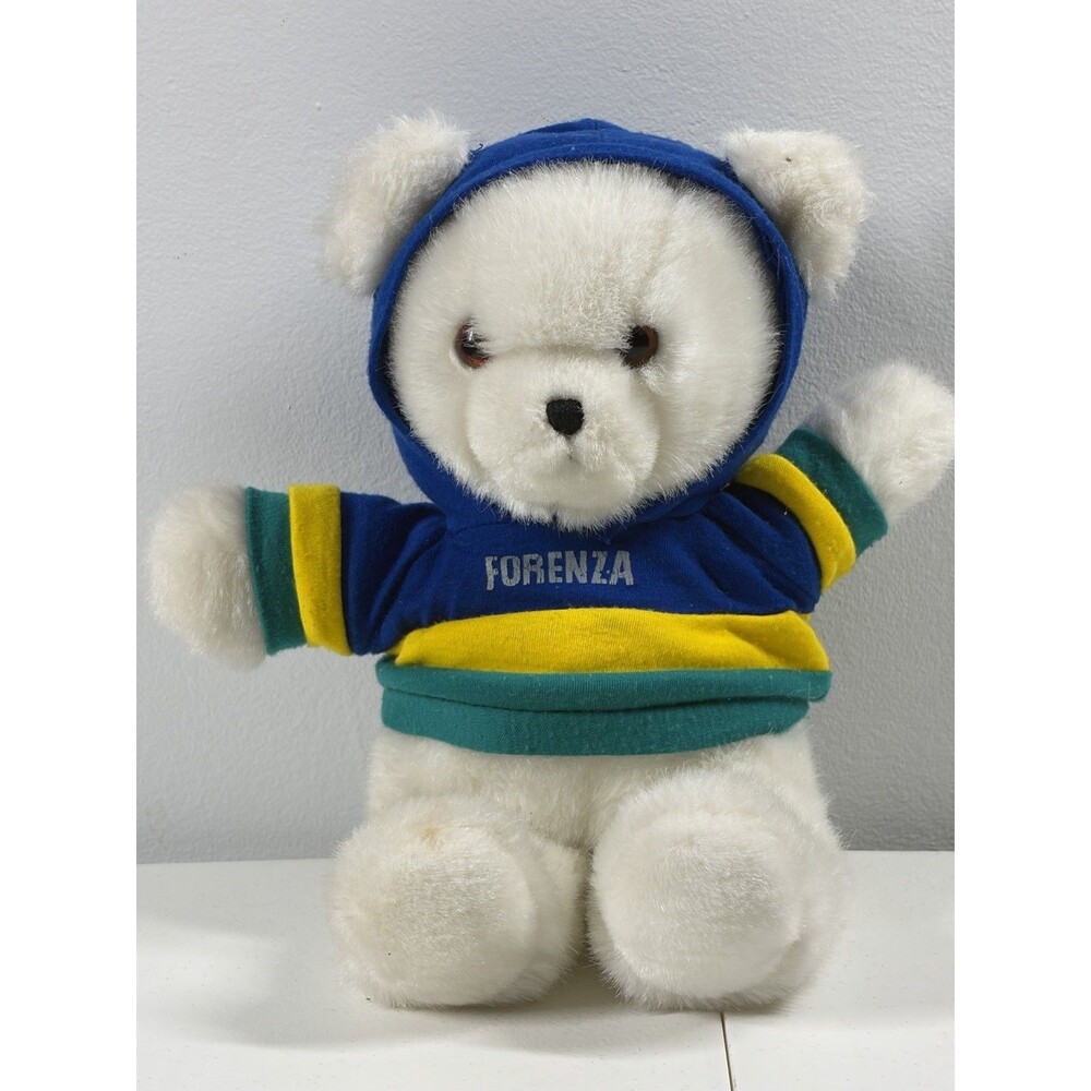 Applause Forenza White Teddy Bear Plush 12" Stuffed Baby Lovey Vintage 1986